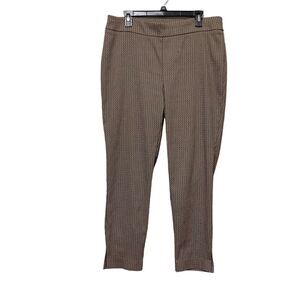 Chico's Size 2.5 US 14 Diamond Print Jacquard Slit Ankle Pants Stretch